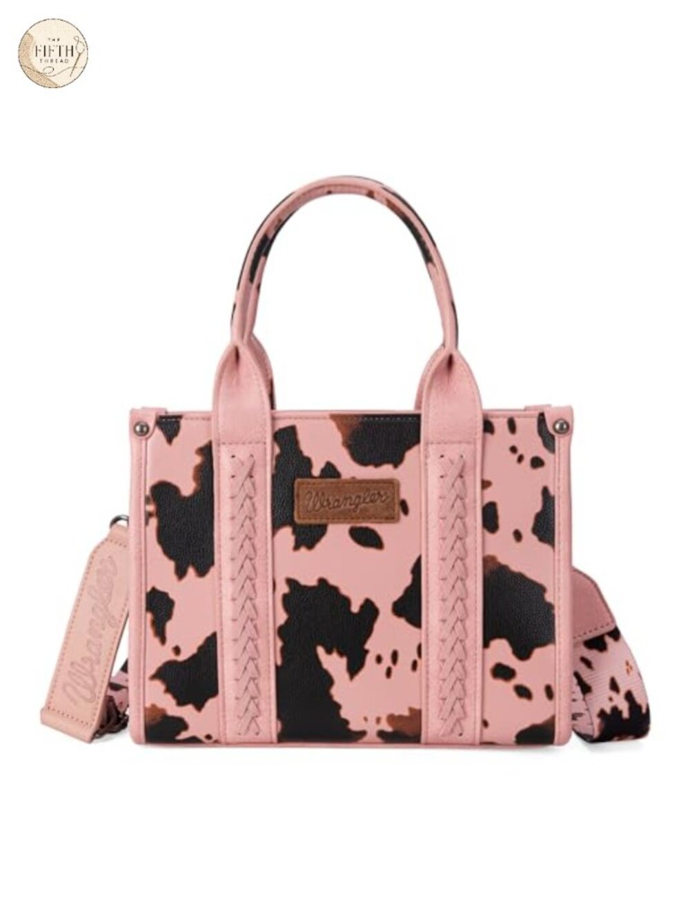 Western Cow Print Tote Bag Satchel Top Handle Handbag with Guitar Strap